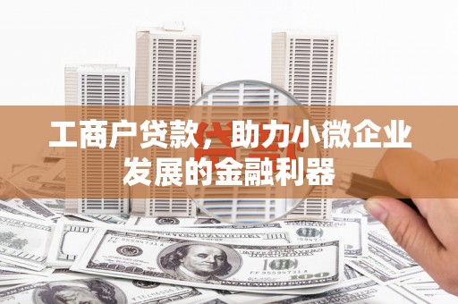 左营工商户贷款，助力小微企业发展的金融利器