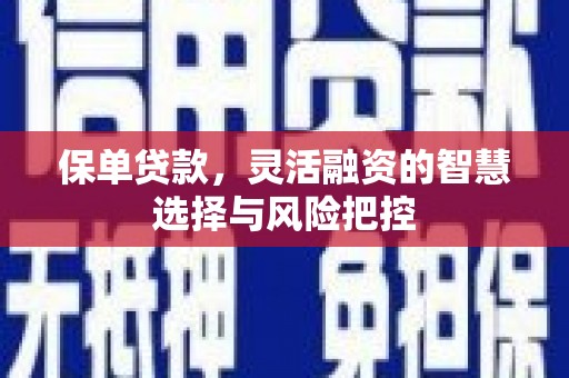 左营保单贷款，灵活融资的智慧选择与风险把控