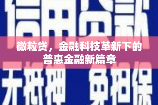 左营微粒贷，金融科技革新下的普惠金融新篇章