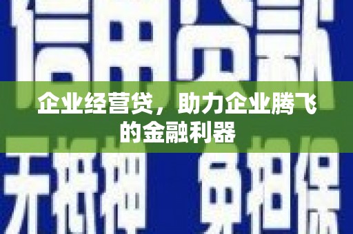 左营企业经营贷，助力企业腾飞的金融利器