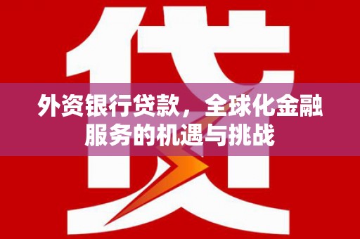 左营外资银行贷款，全球化金融服务的机遇与挑战