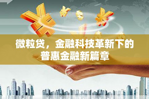 左营微粒贷，金融科技革新下的普惠金融新篇章